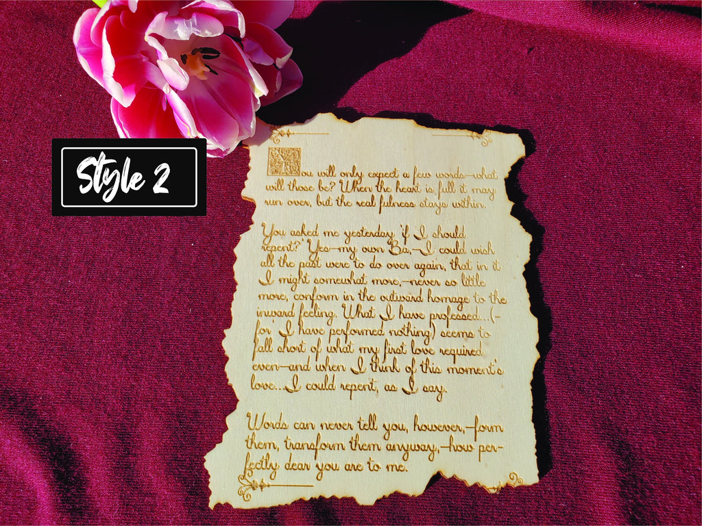 Custom Engraved Wooden Plaque: Personalized Wedding Vows, Love Letter Keepsake