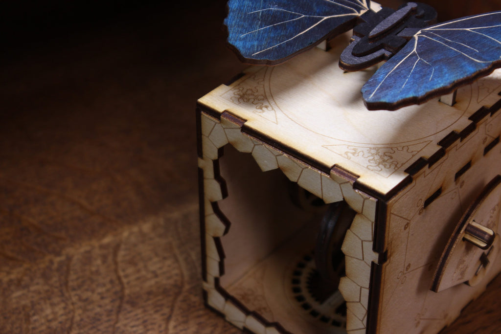 Blue Morpho Butterfly Automata, Wooden Butterfly Model, Science Gift