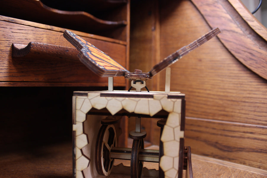 Monarch butterfly automata, Wooden butterfly model, Hand Painted Birthday gift