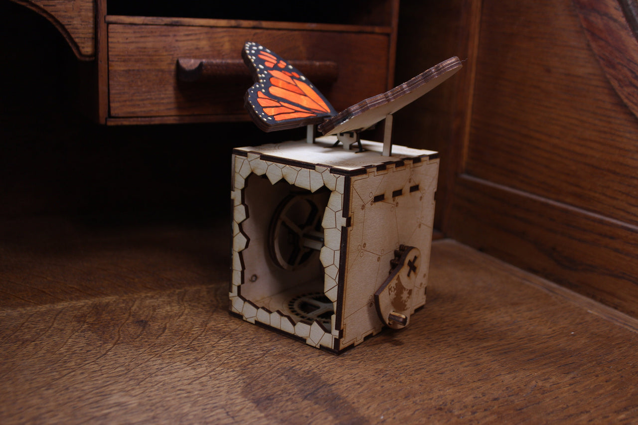 Monarch butterfly automata, Wooden butterfly model, Hand Painted Birthday gift
