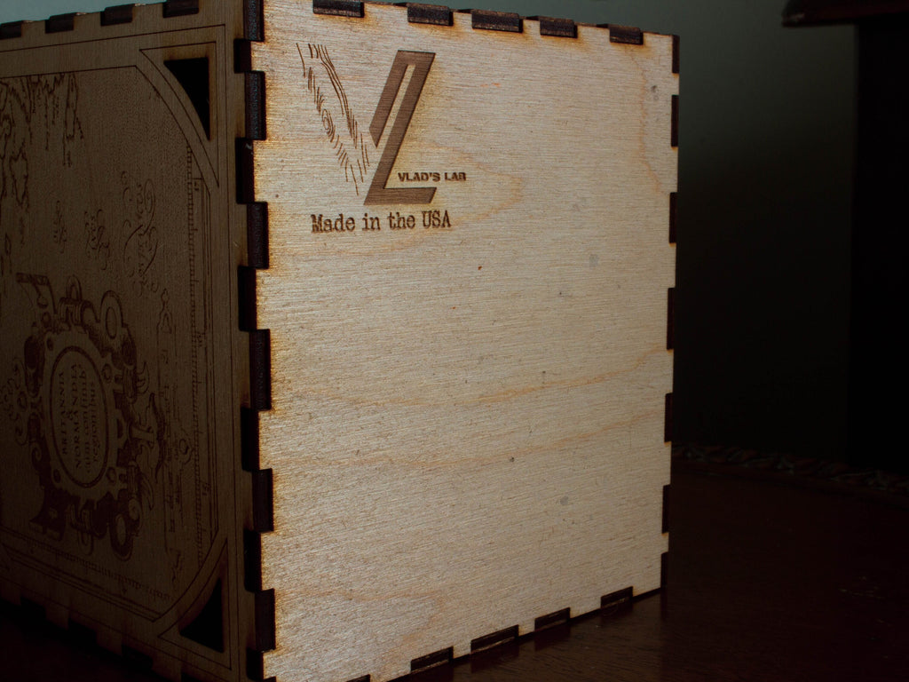 Engraved Wooden Box: Victorian Nautical Map Keepsake