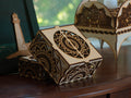 Mandala Wooden LED Candle Holder: Intricate Pattern, Home Decor