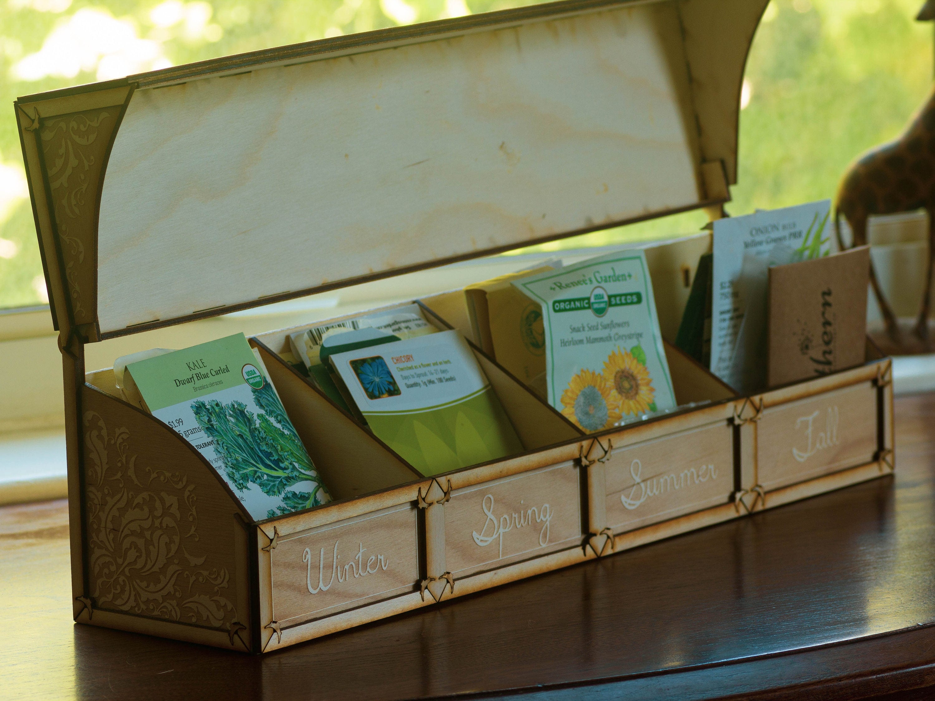 Custom Seed Organizer Box | Personalized Garden Rack | Cottage Core Decor