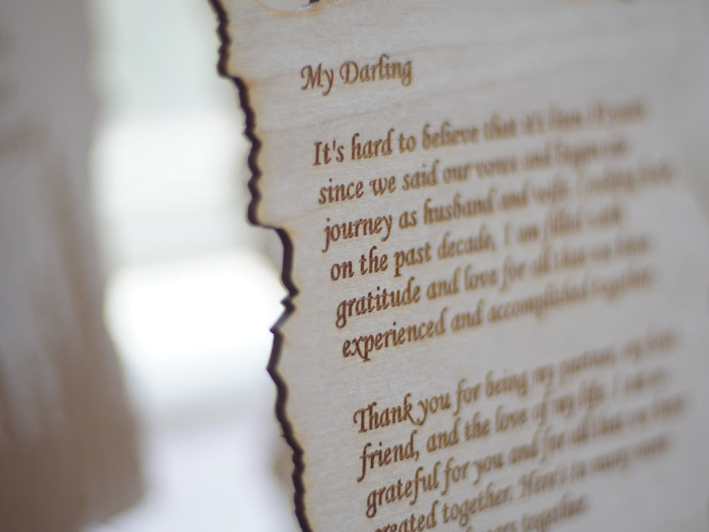 Personalized forest and night sky letter. Wood engraved poem. Small medium and Large