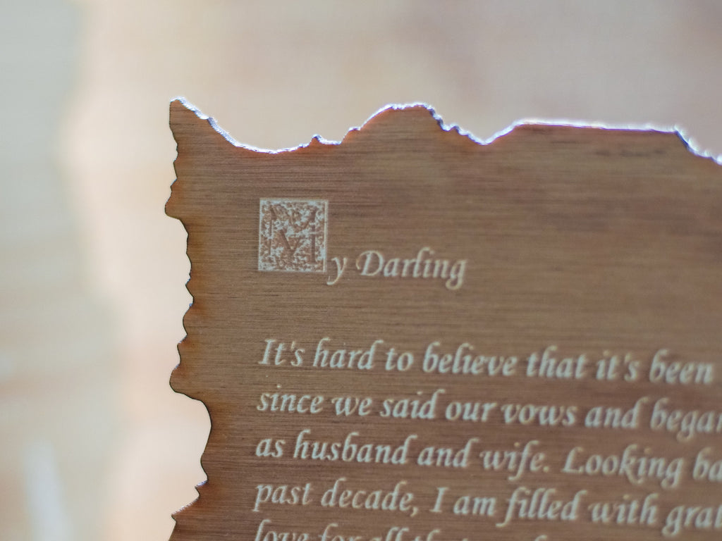 Custom Wood Engraved Poem: Personalized Keepsake Gift