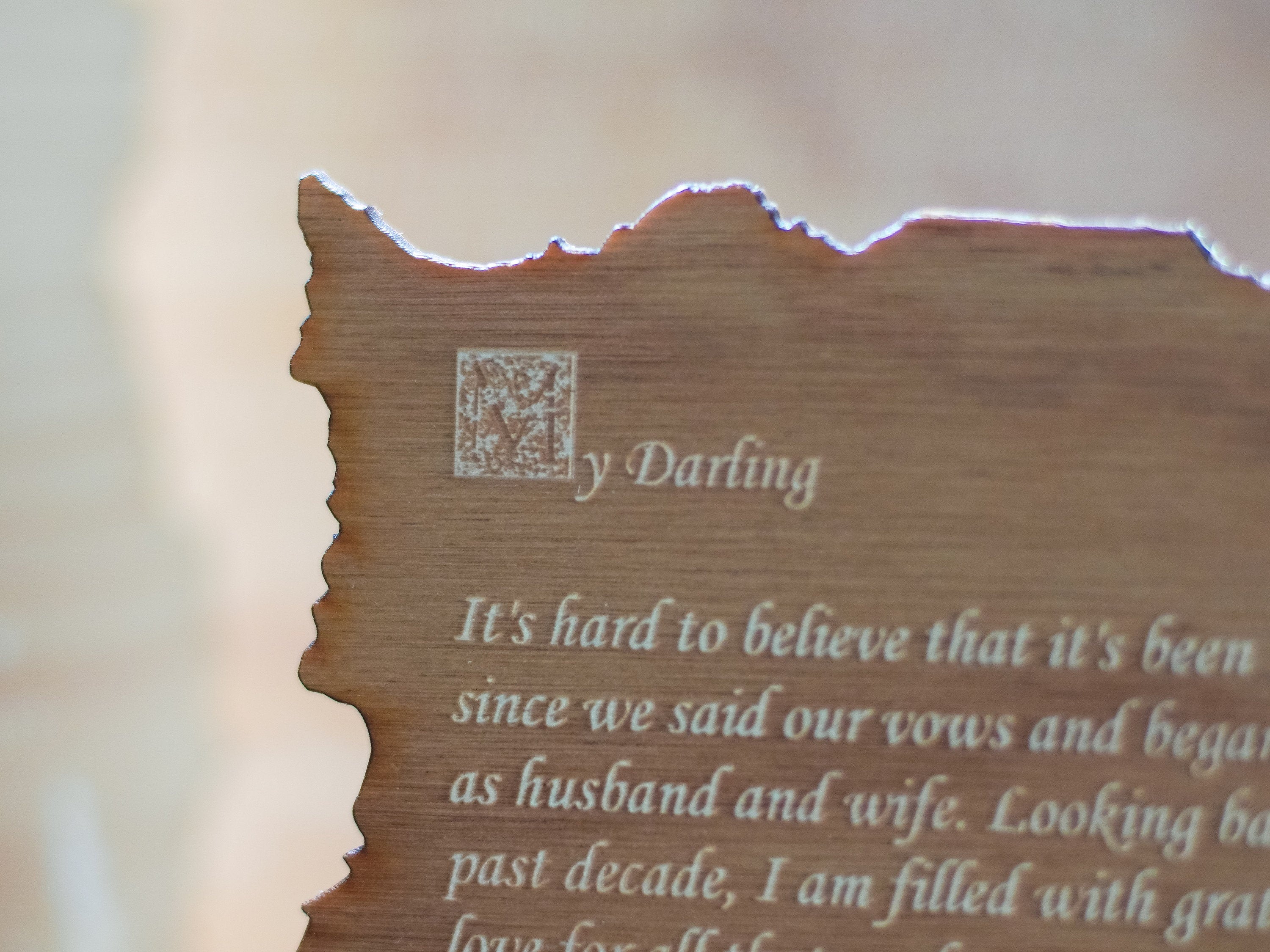Custom Wood Engraved Poem: Personalized Keepsake Gift
