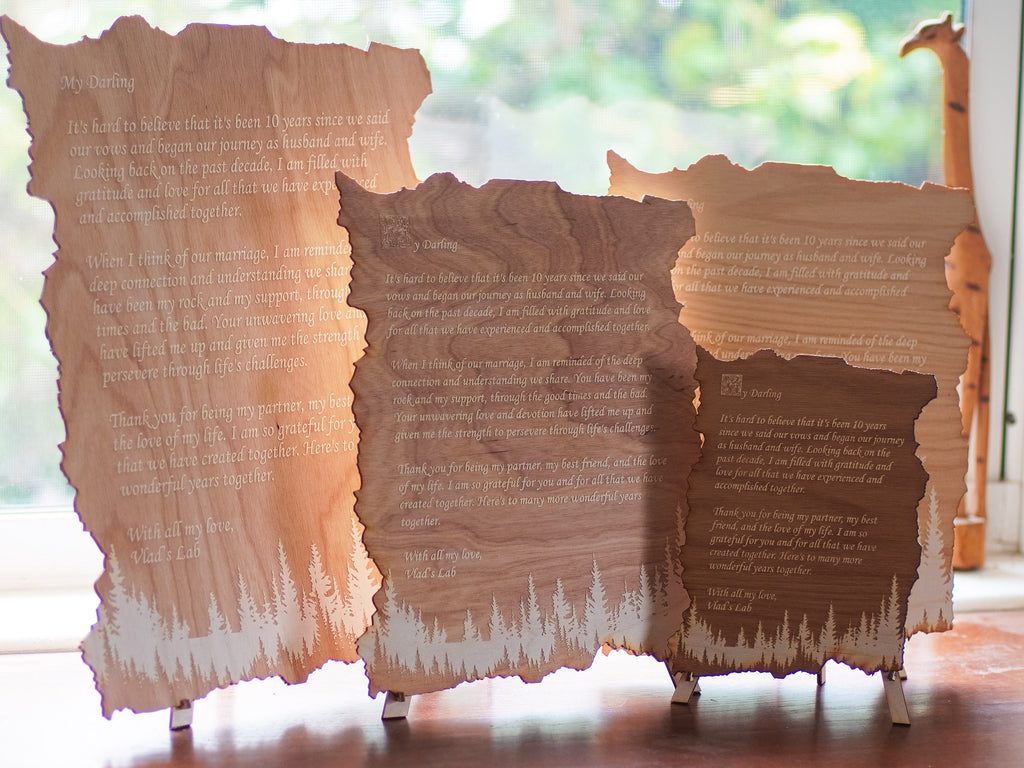 Custom Wood Engraved Poem: Personalized Keepsake Gift