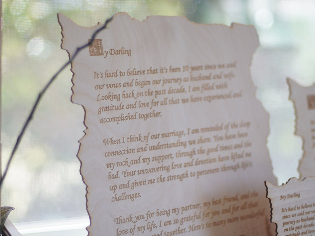 Personalized forest and night sky letter. Wood engraved poem. Small medium and Large