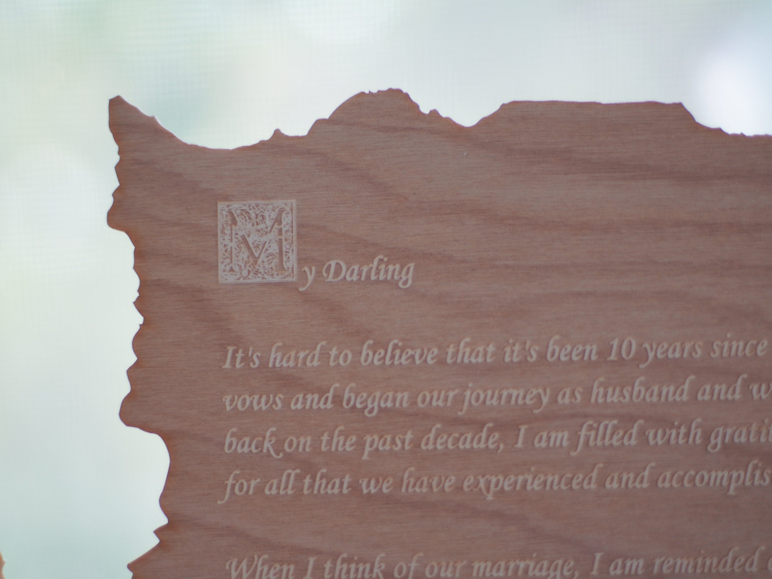 Personalized forest and night sky letter. Wood engraved poem. Rustic Home decor