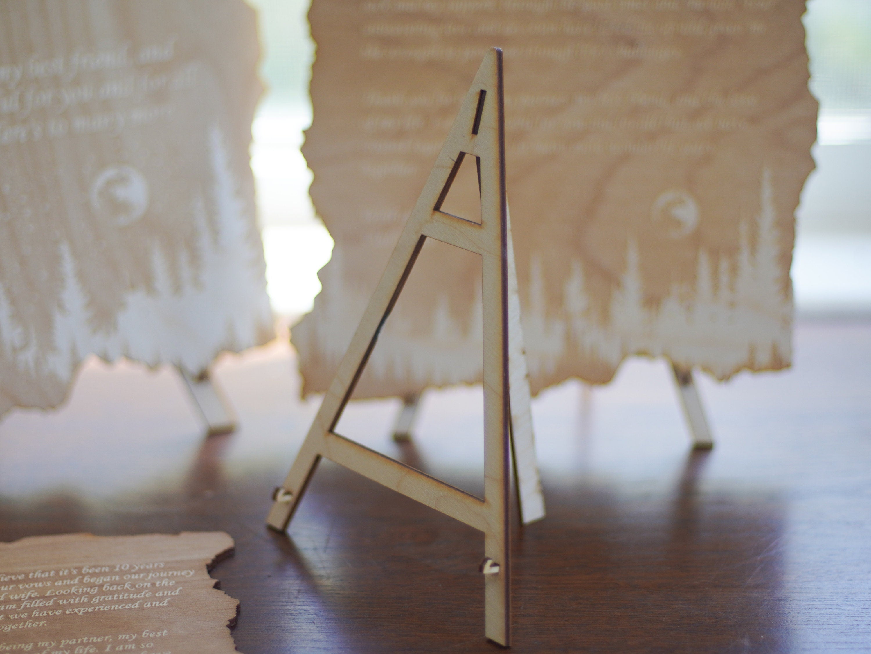 Personalized forest and night sky letter. Wood engraved poem. Rustic Home decor