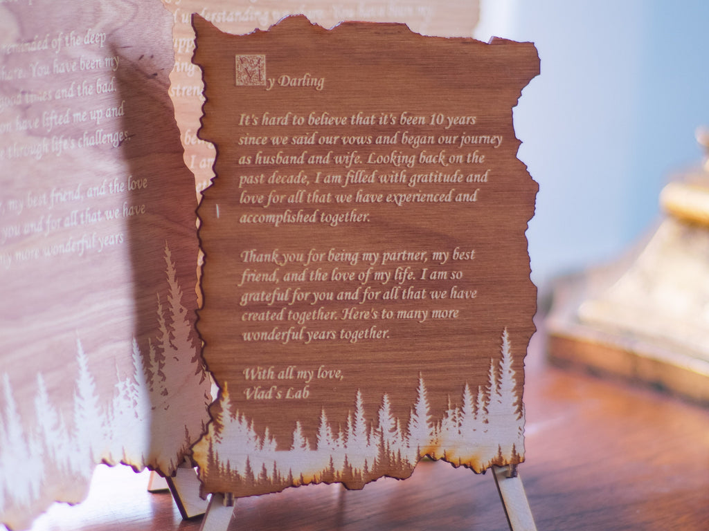 Custom Wood Engraved Poem: Personalized Keepsake Gift