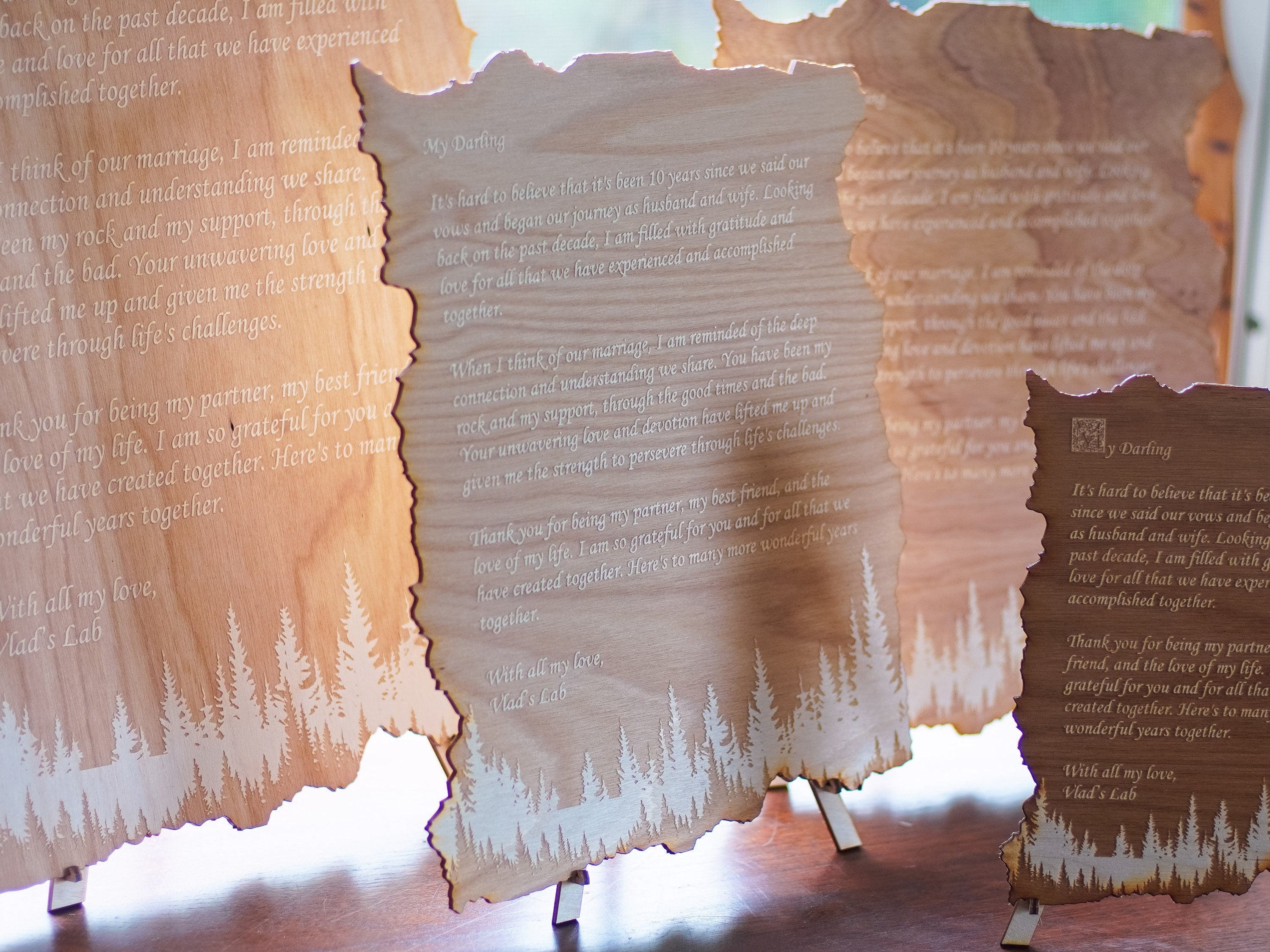 Custom Wood Engraved Poem: Personalized Keepsake Gift