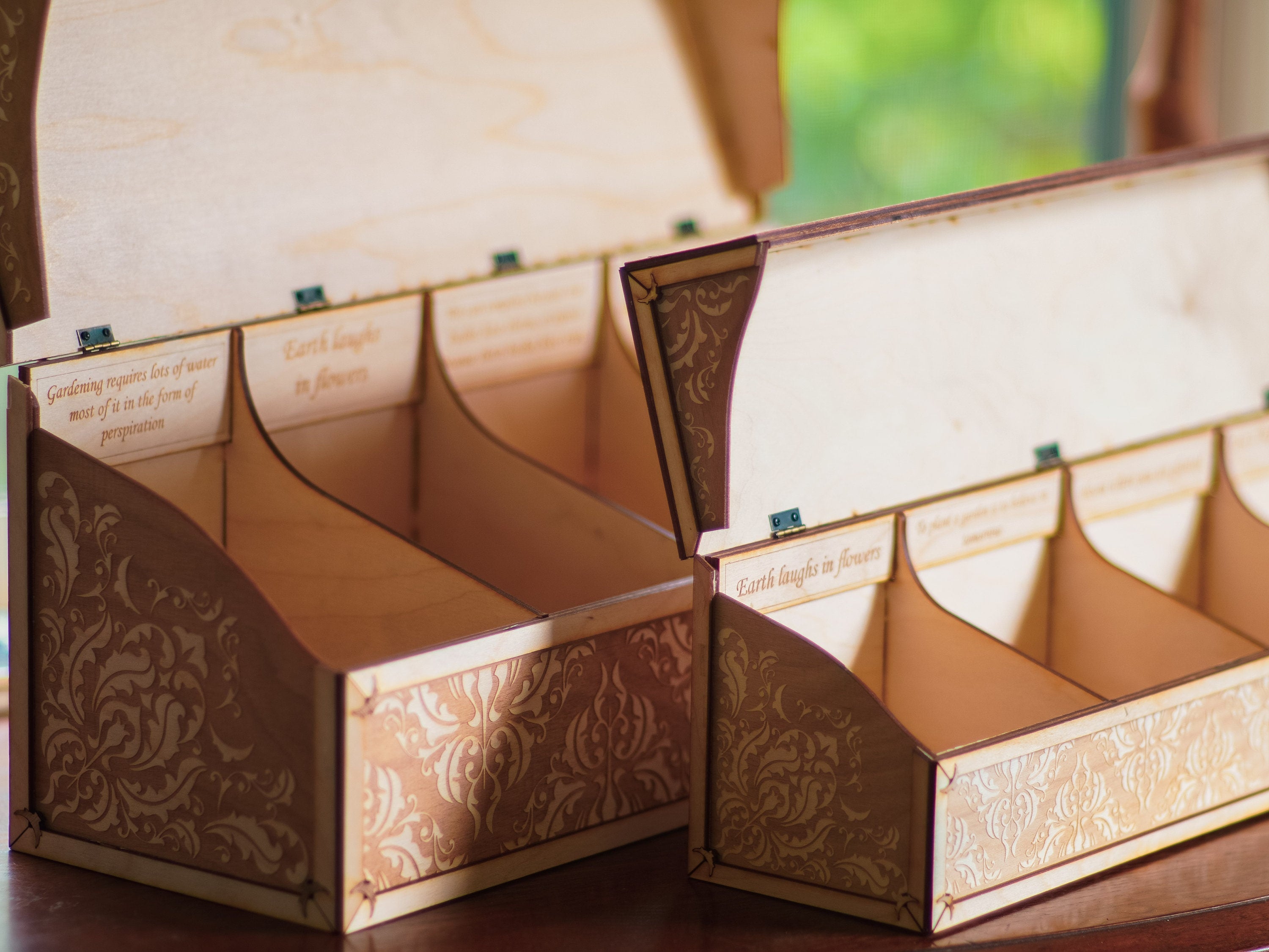 Personalized Storage Box | Custom Tea packet box | Cottage Core Decor | Personalized quote box