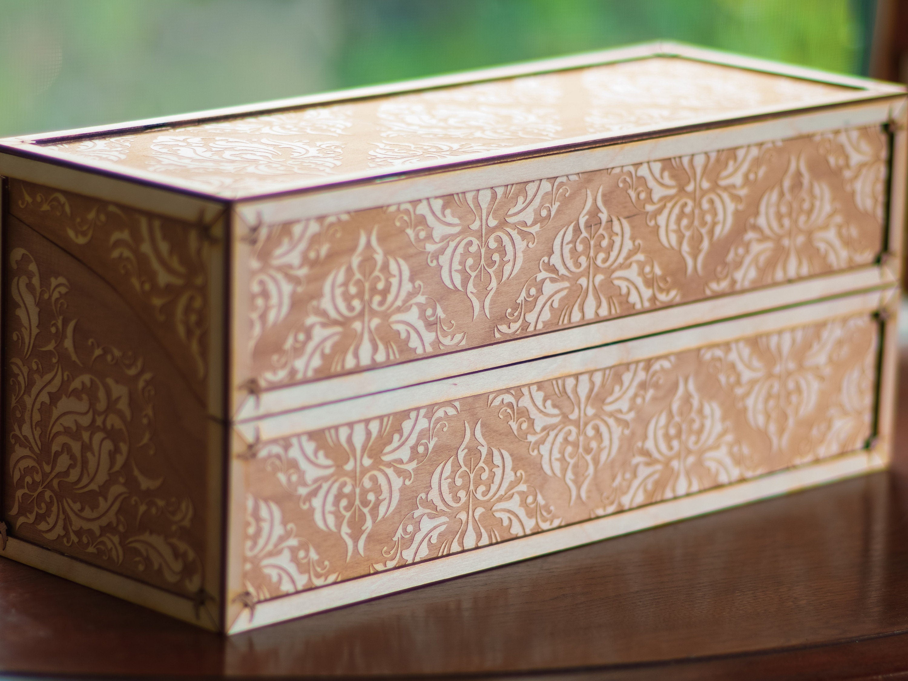 Engraved Wooden Seed Storage Box | Personalized Garden Seed Organizer with Wall Mount | 4 Compartments, Custom Labels