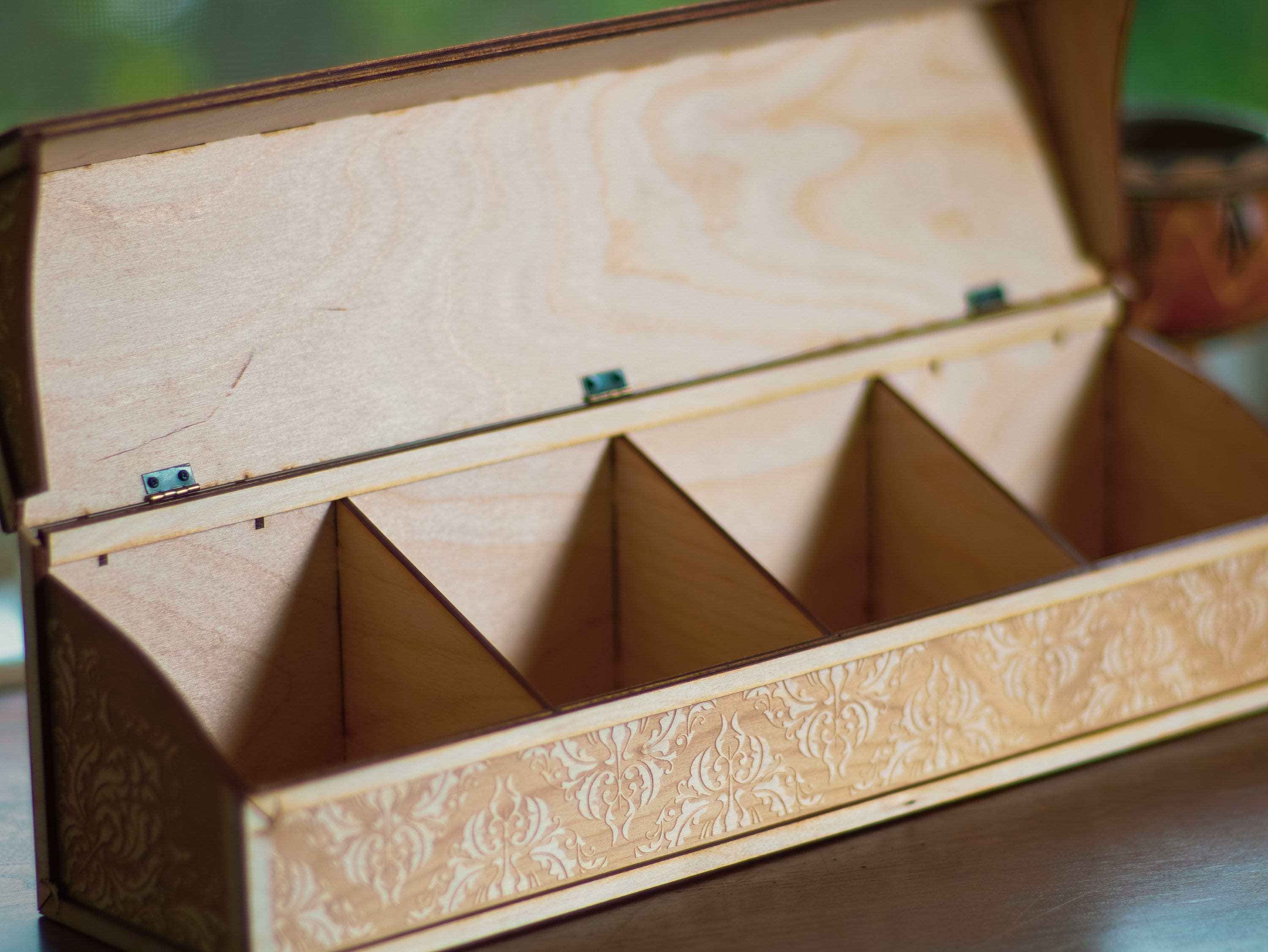 Engraved Wooden Seed Storage Box | Personalized Garden Seed Organizer with Wall Mount | 4 Compartments, Custom Labels