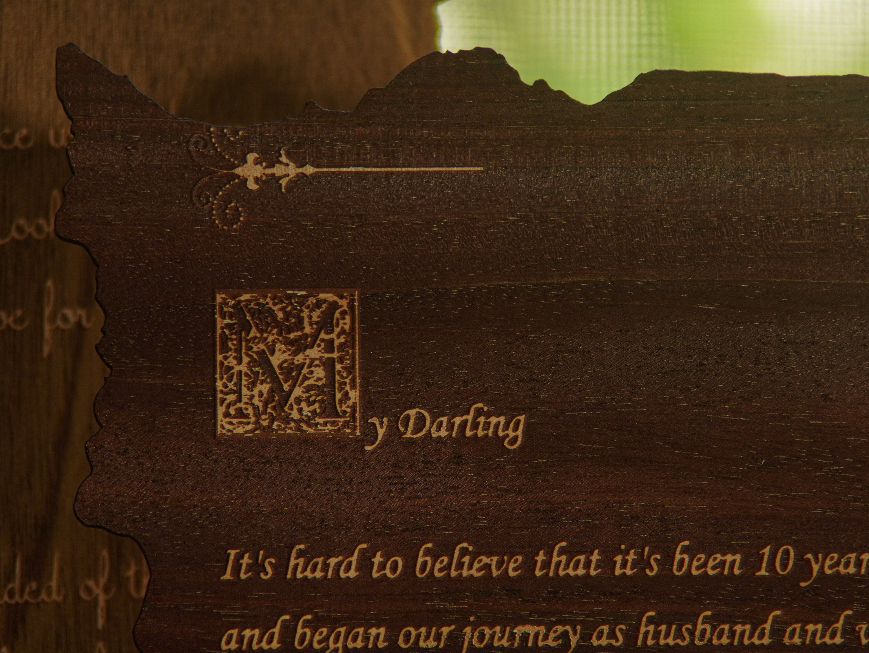 Personalized Mahogany Wood Love Letter: Romantic Gift