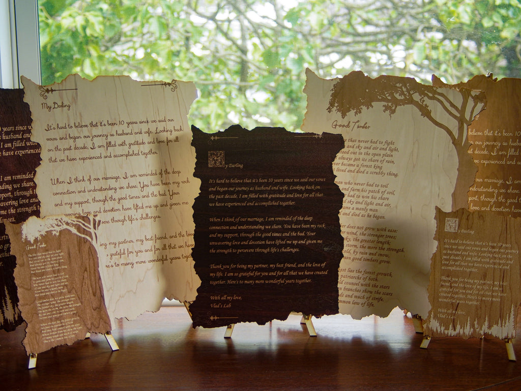 Personalized Mahogany Wood Love Letter: Romantic Gift