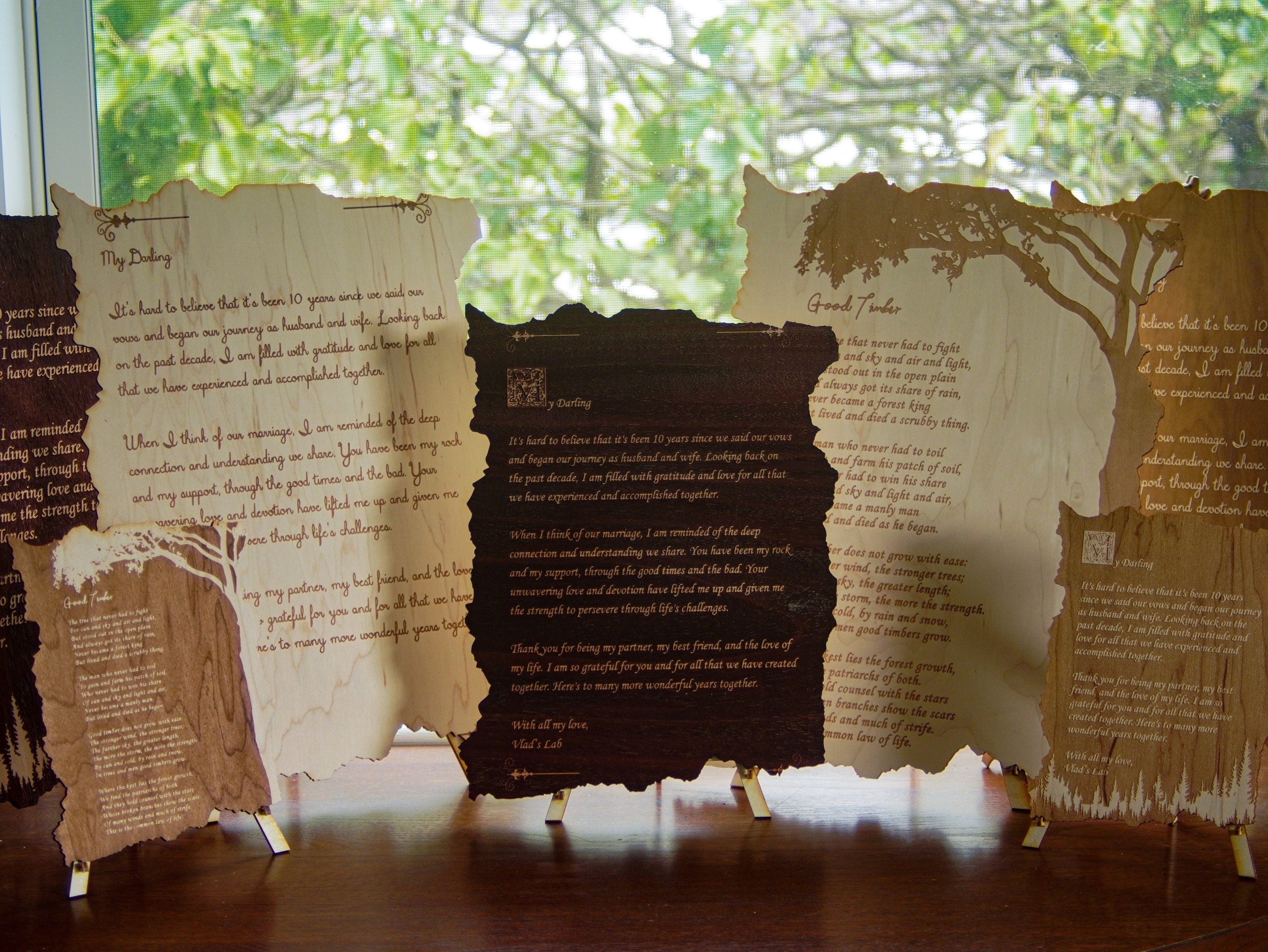 Personalized Mahogany Wood Love Letter: Romantic Gift