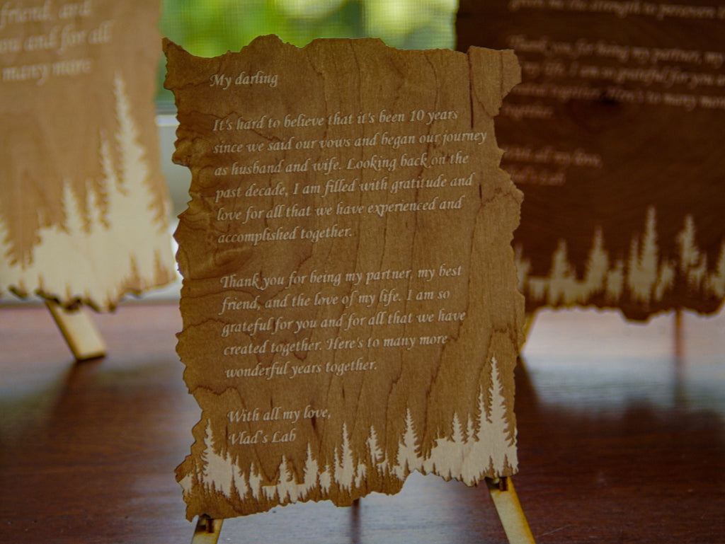 Engraved Wood Poem Plaque - Personalized Anniversary Gift