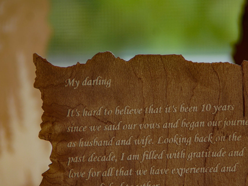 Engraved Wood Poem Plaque - Personalized Anniversary Gift