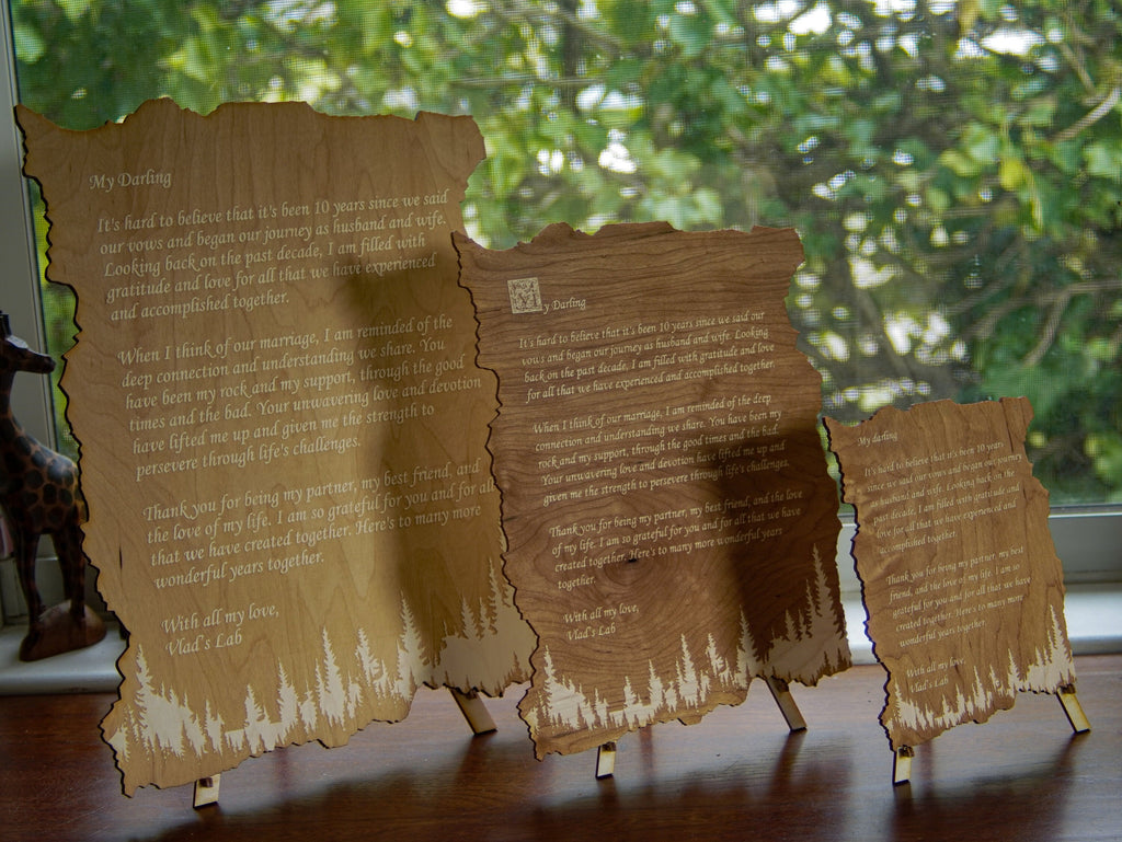 Engraved Wood Poem Plaque - Personalized Anniversary Gift