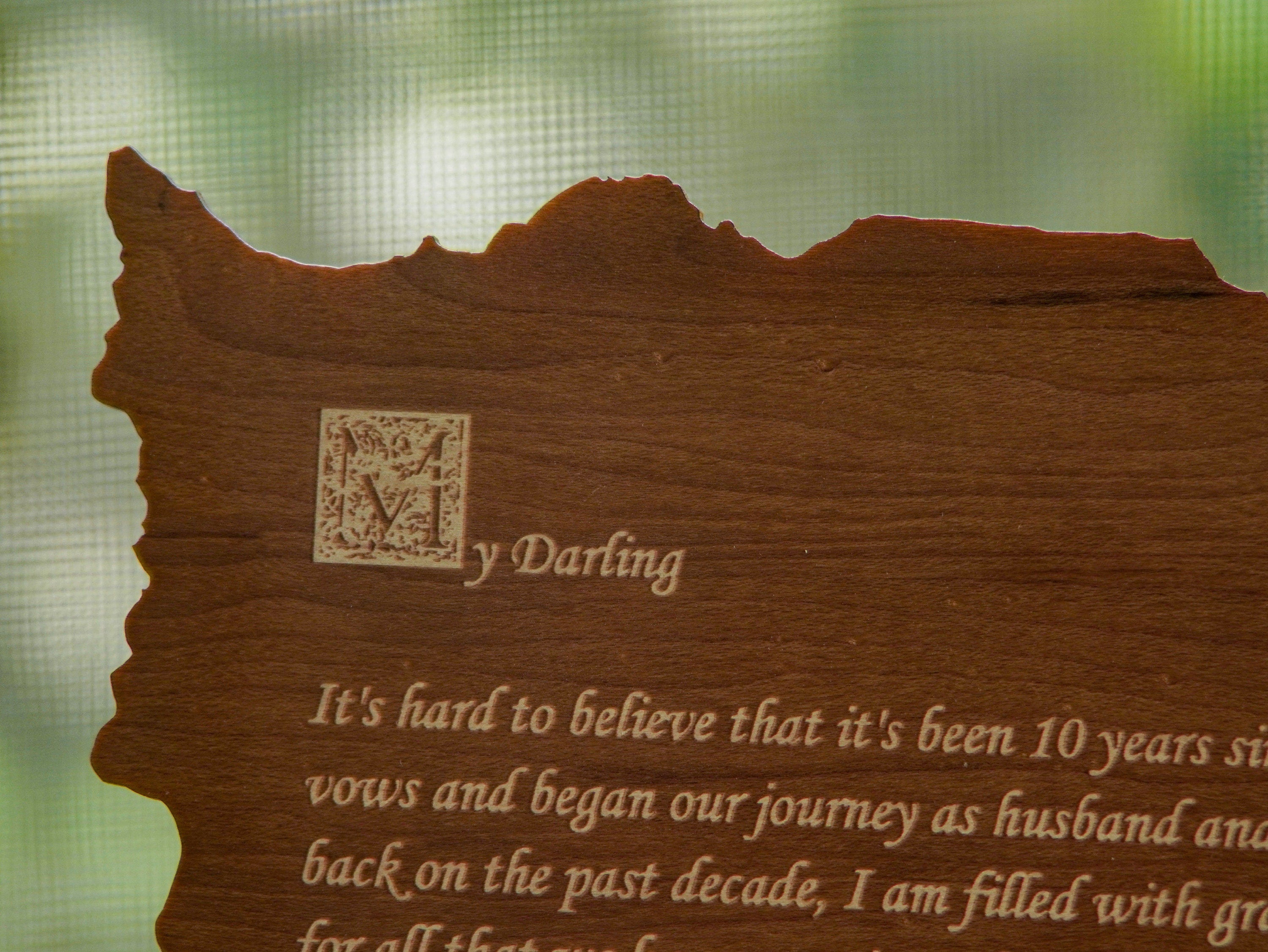 Engraved Wood Poem Plaque - Personalized Anniversary Gift