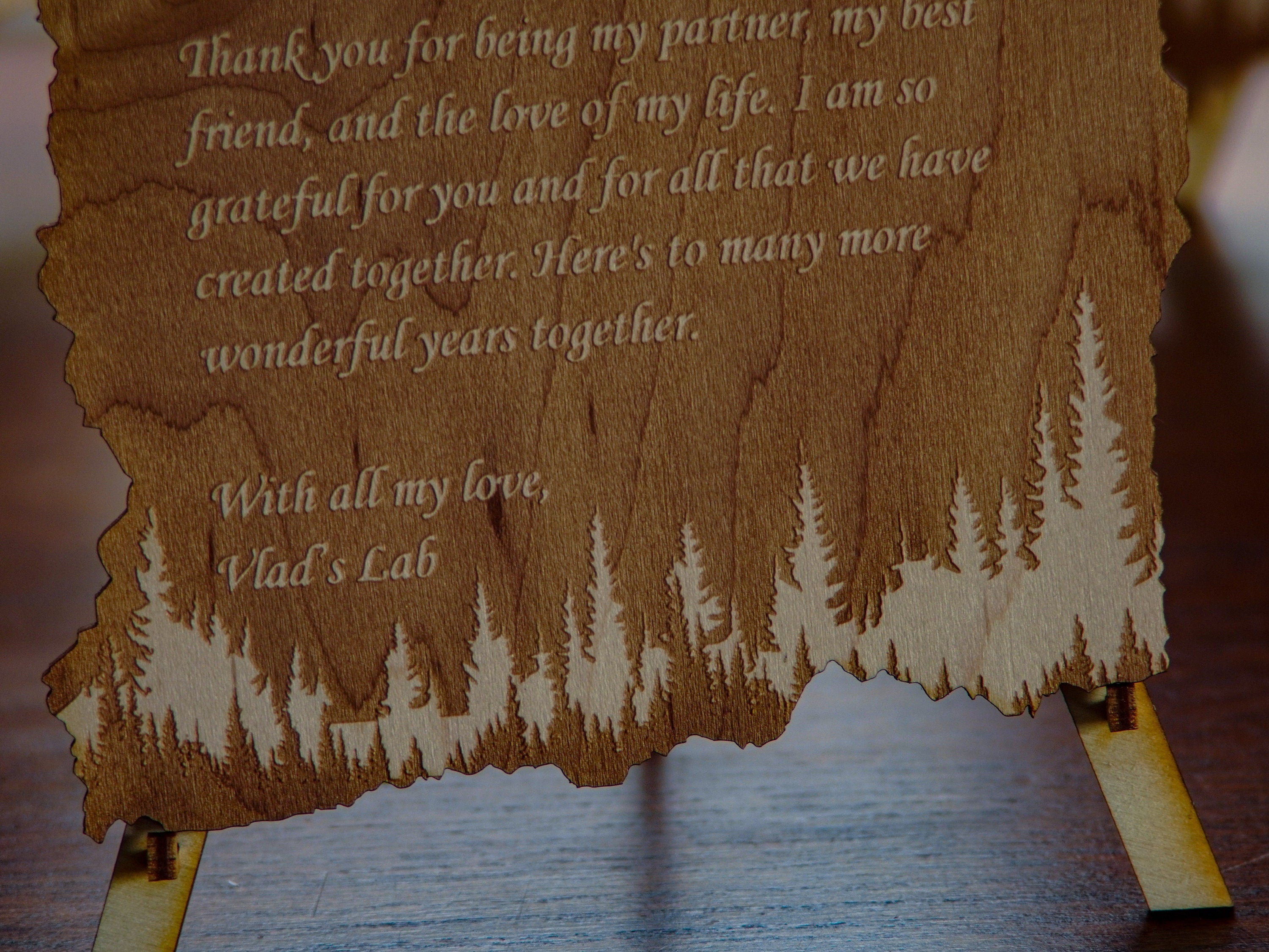 Engraved Wood Poem Plaque - Personalized Anniversary Gift