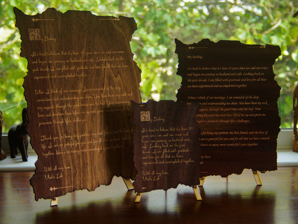 Personalized Mahogany Wood Love Letter: Romantic Gift