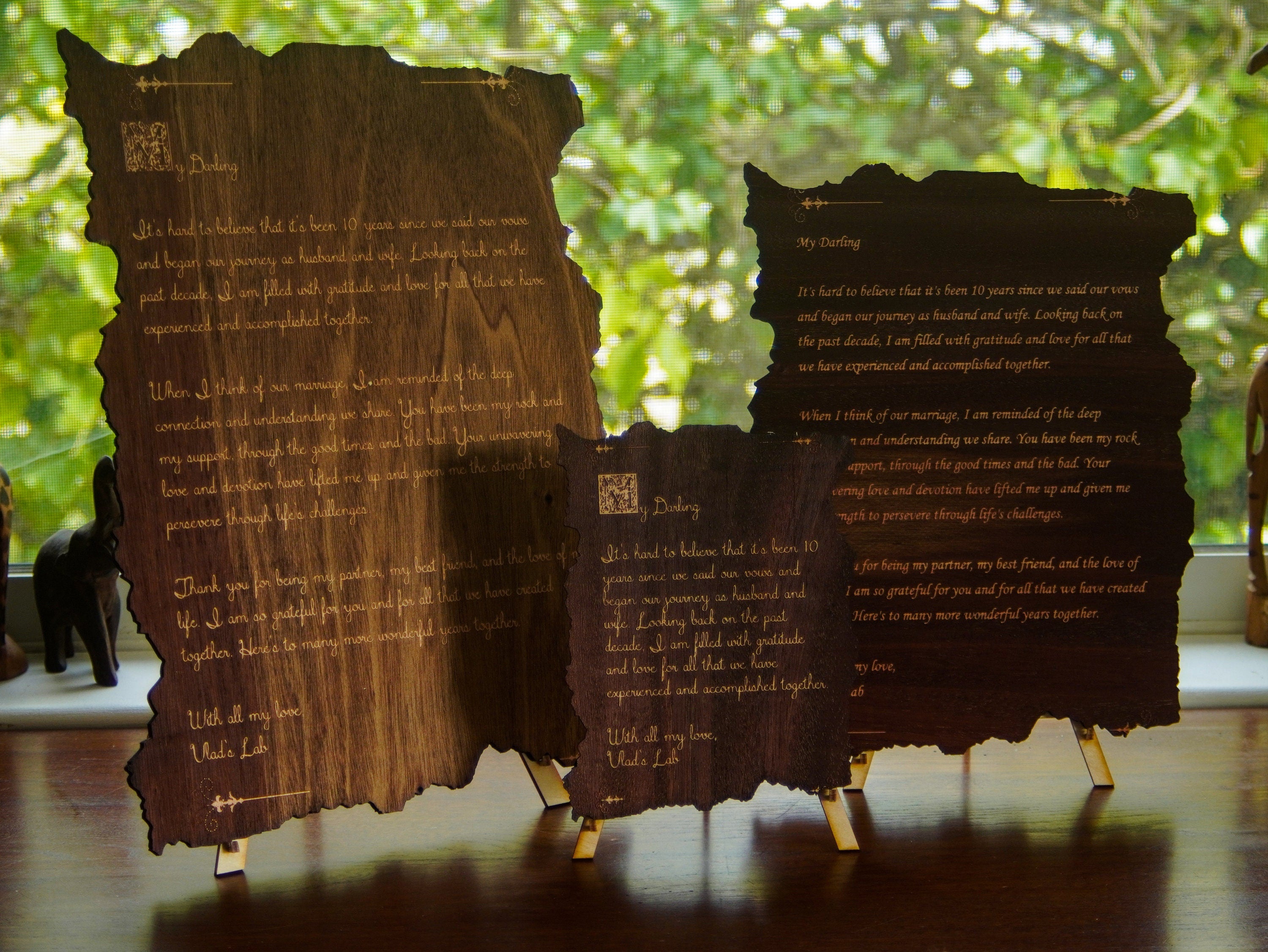 Personalized Mahogany Wood Love Letter: Romantic Gift