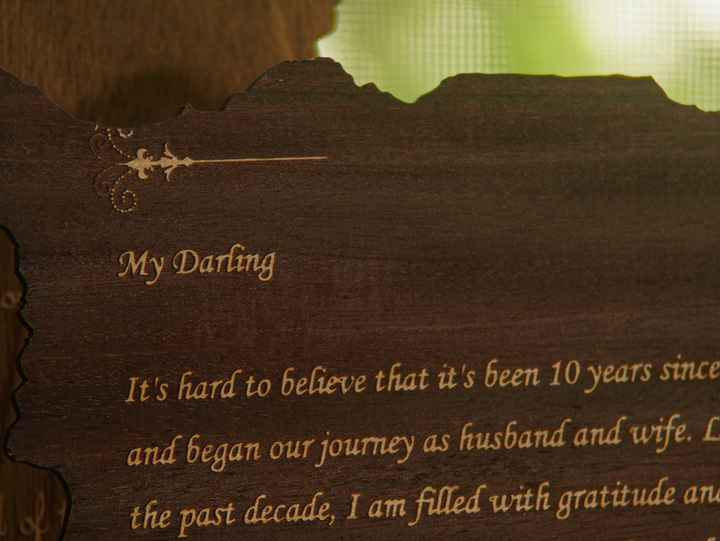 Personalized Mahogany Wood Love Letter: Romantic Gift
