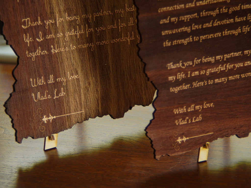 Personalized Mahogany Wood Love Letter: Romantic Gift