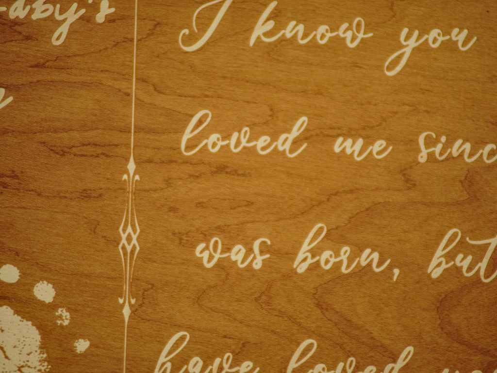 Engraved Footprint Name Sign: Personalized Wood Nursery Decor