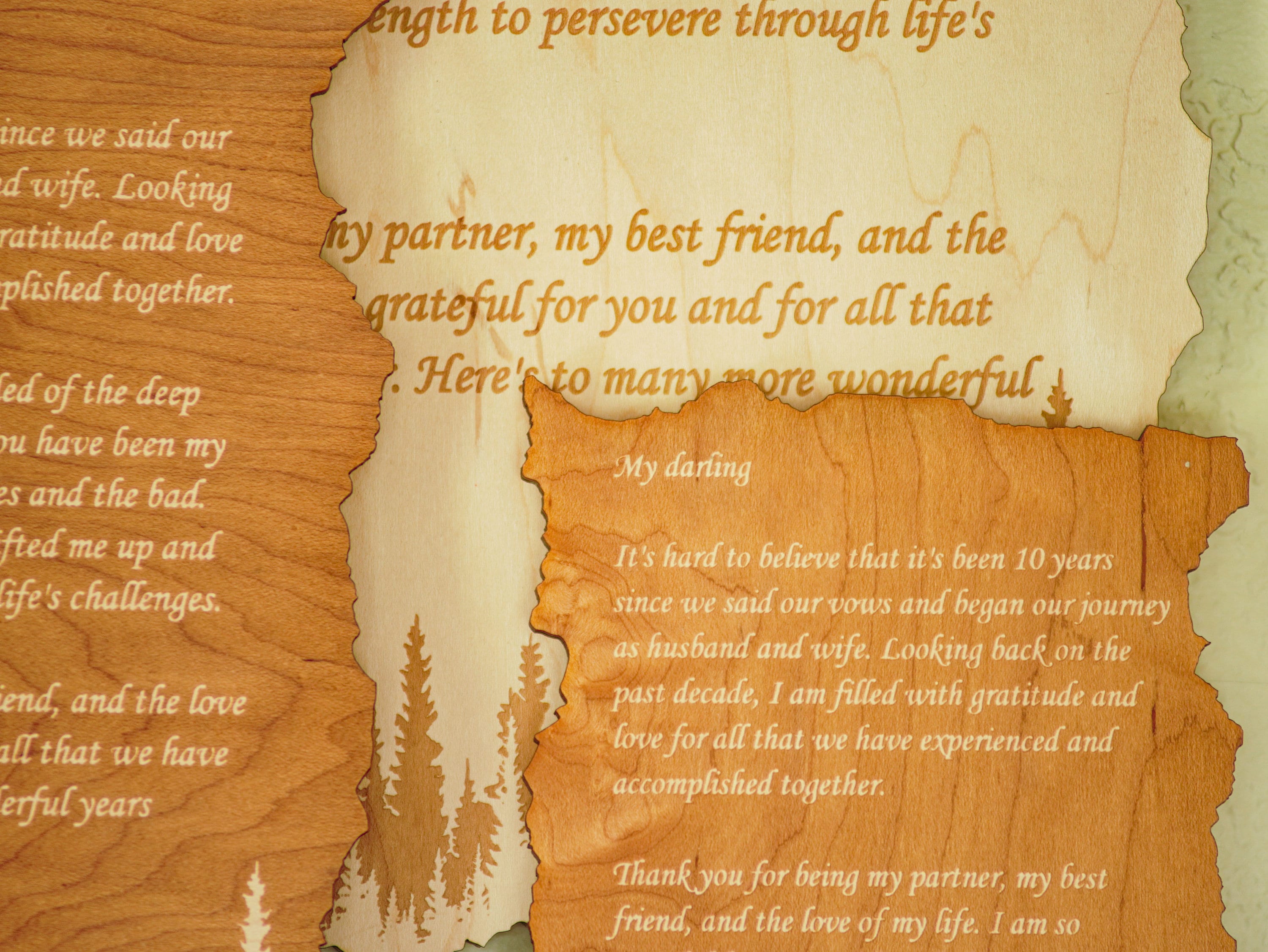 Custom Engraved Wooden Wall Plaque | Personalized Love Letter Gift for Anniversaries, Weddings