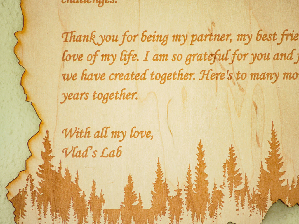 Custom Engraved Wooden Wall Plaque | Personalized Love Letter Gift for Anniversaries, Weddings