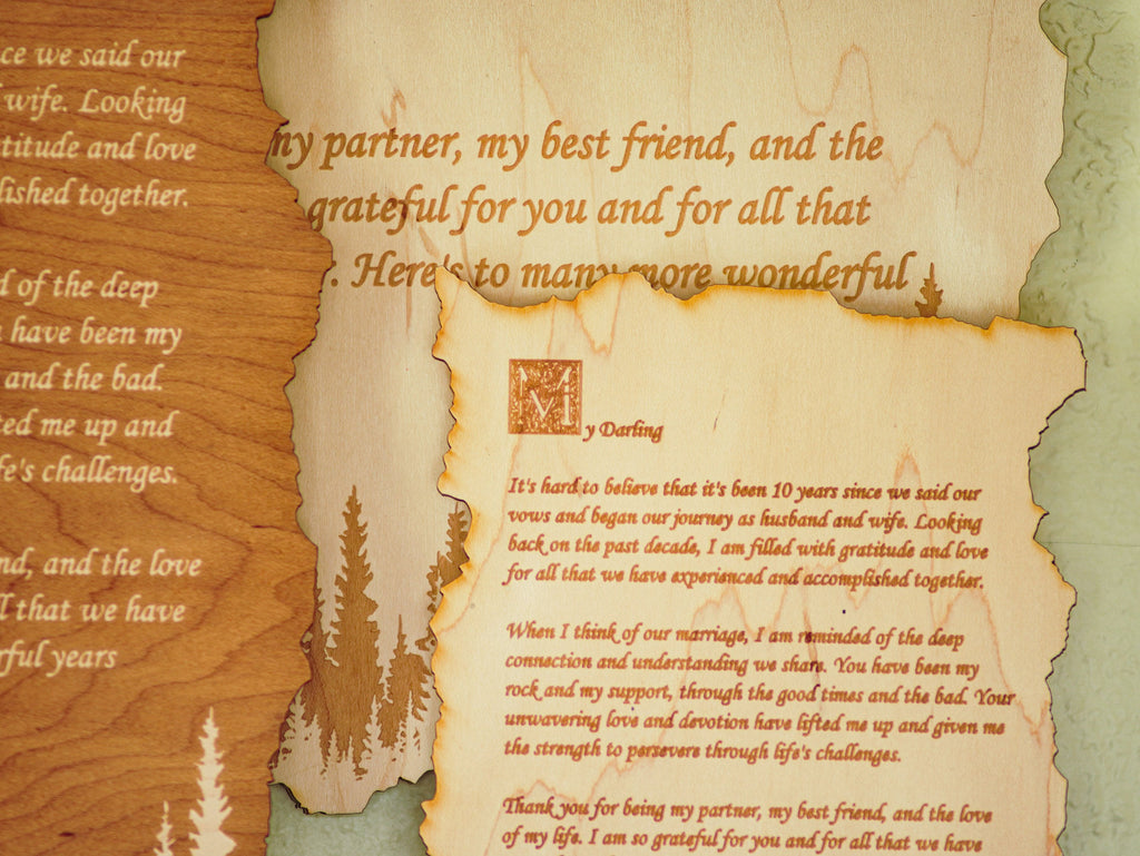 Custom Engraved Wooden Wall Plaque | Personalized Love Letter Gift for Anniversaries, Weddings