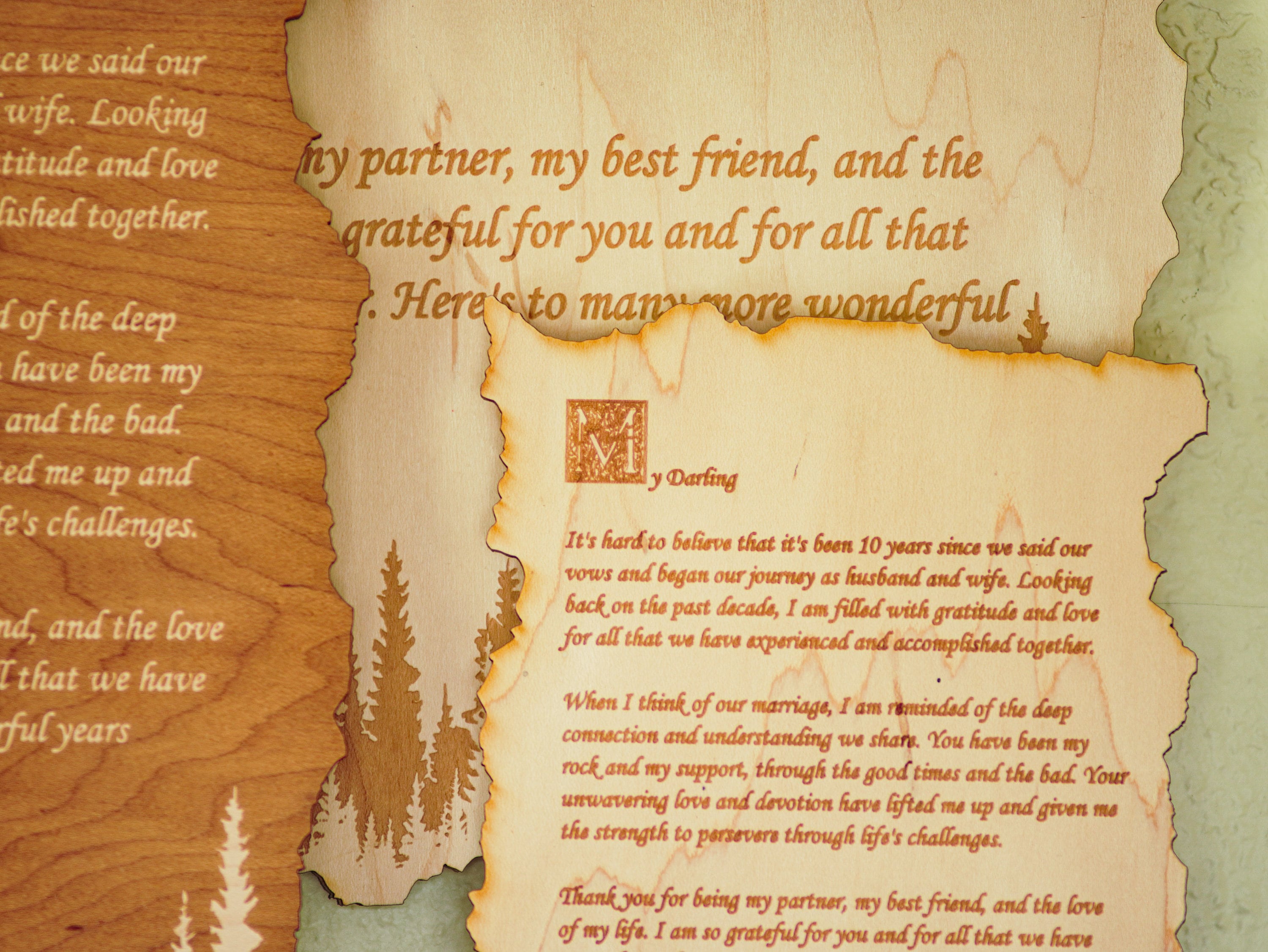 Custom Engraved Wooden Wall Plaque | Personalized Love Letter Gift for Anniversaries, Weddings