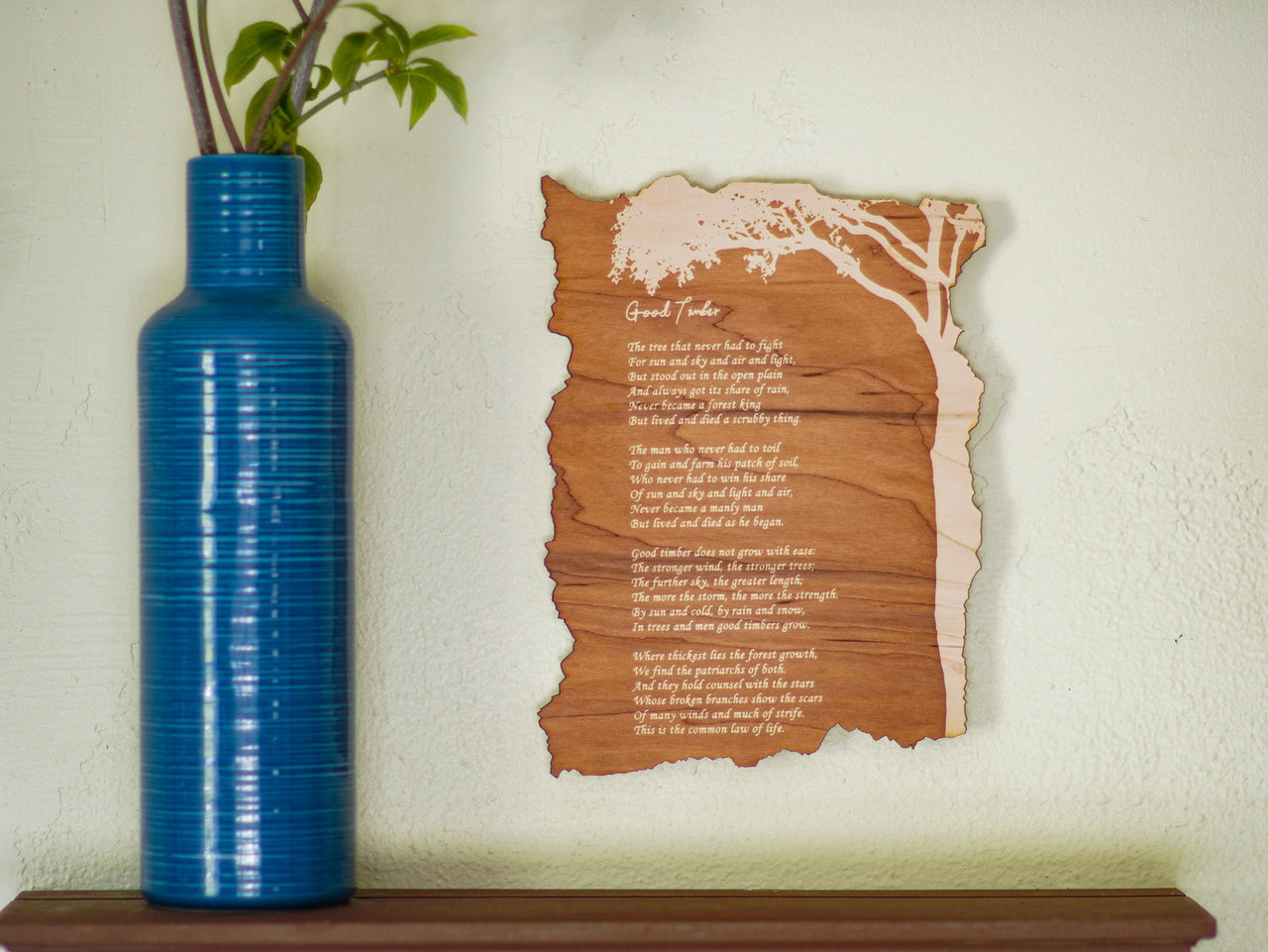 Engraved Wood Poem: Custom Wall Decor, Personalized Keepsake