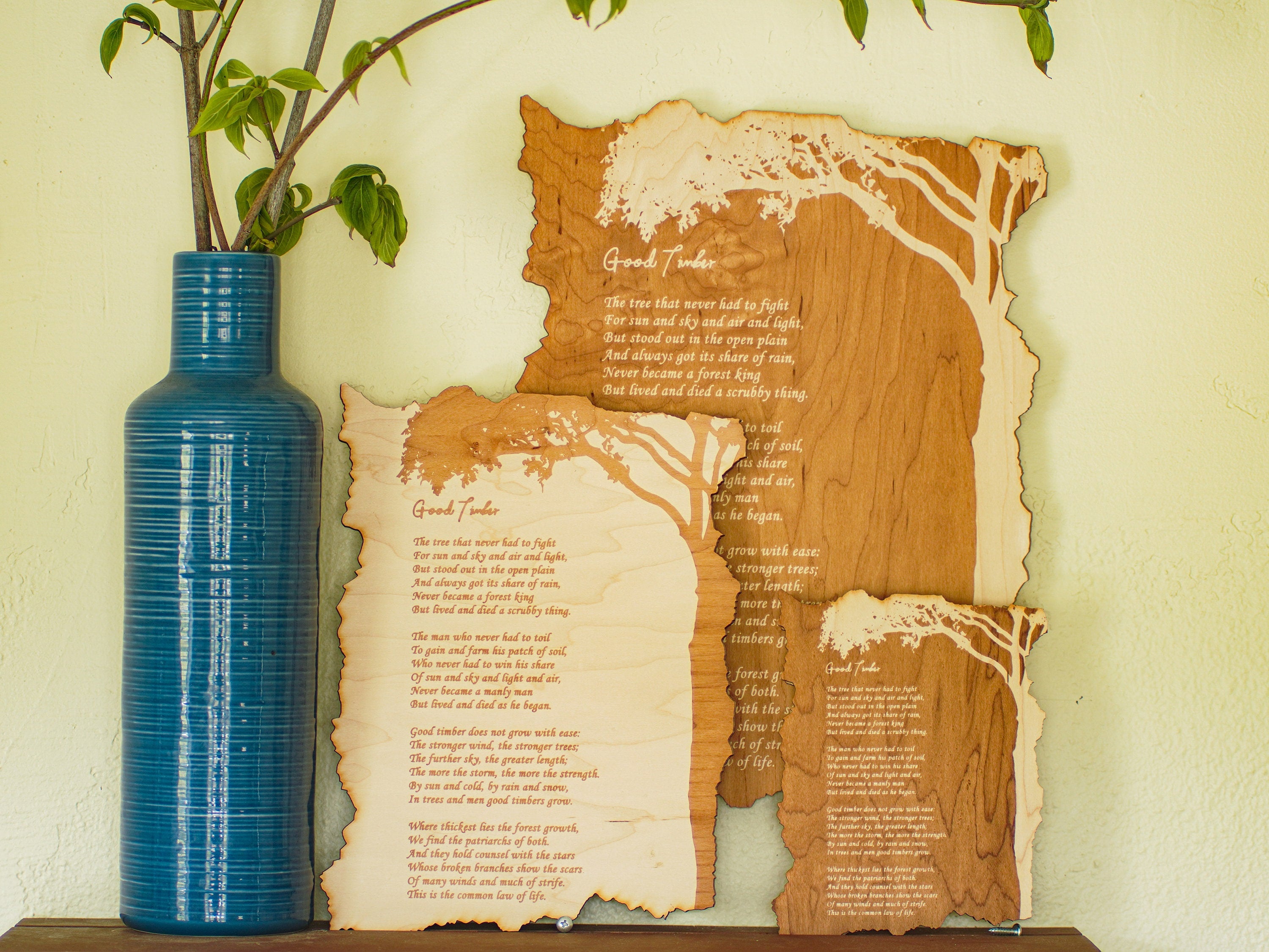 Engraved Wood Poem: Custom Wall Decor, Personalized Keepsake