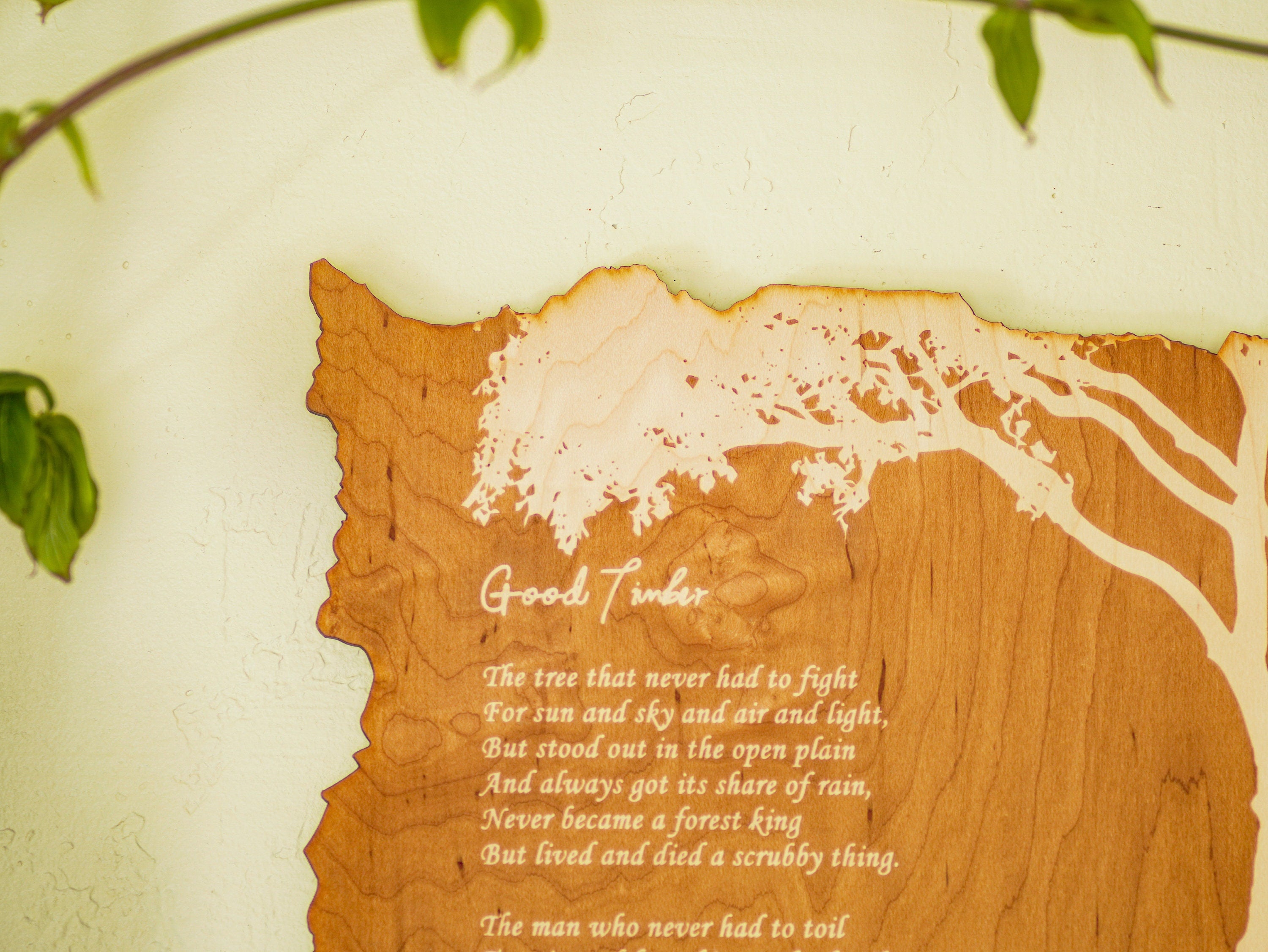 Engraved Wood Poem: Custom Wall Decor, Personalized Keepsake