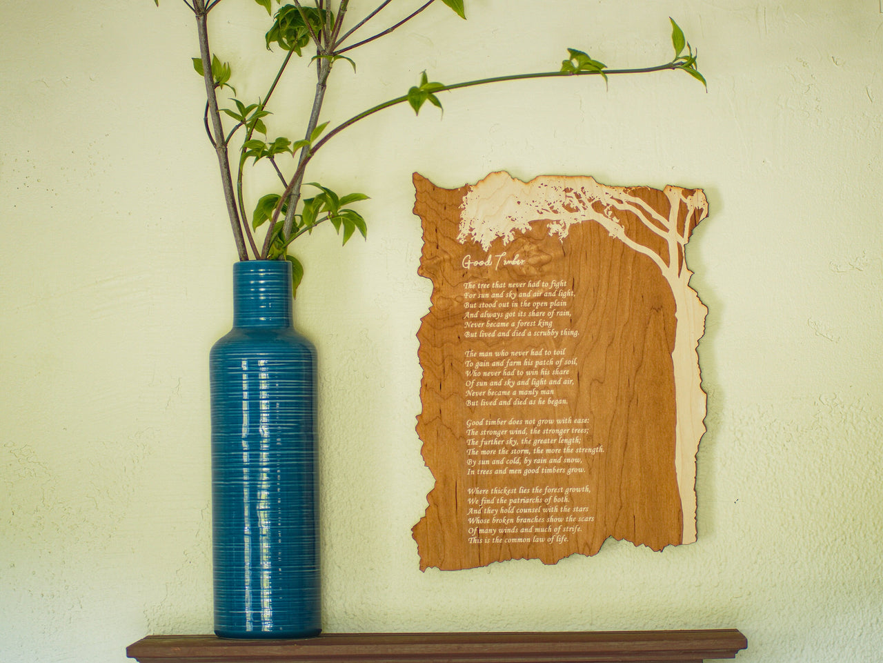 Engraved Wood Poem: Custom Wall Decor, Personalized Keepsake