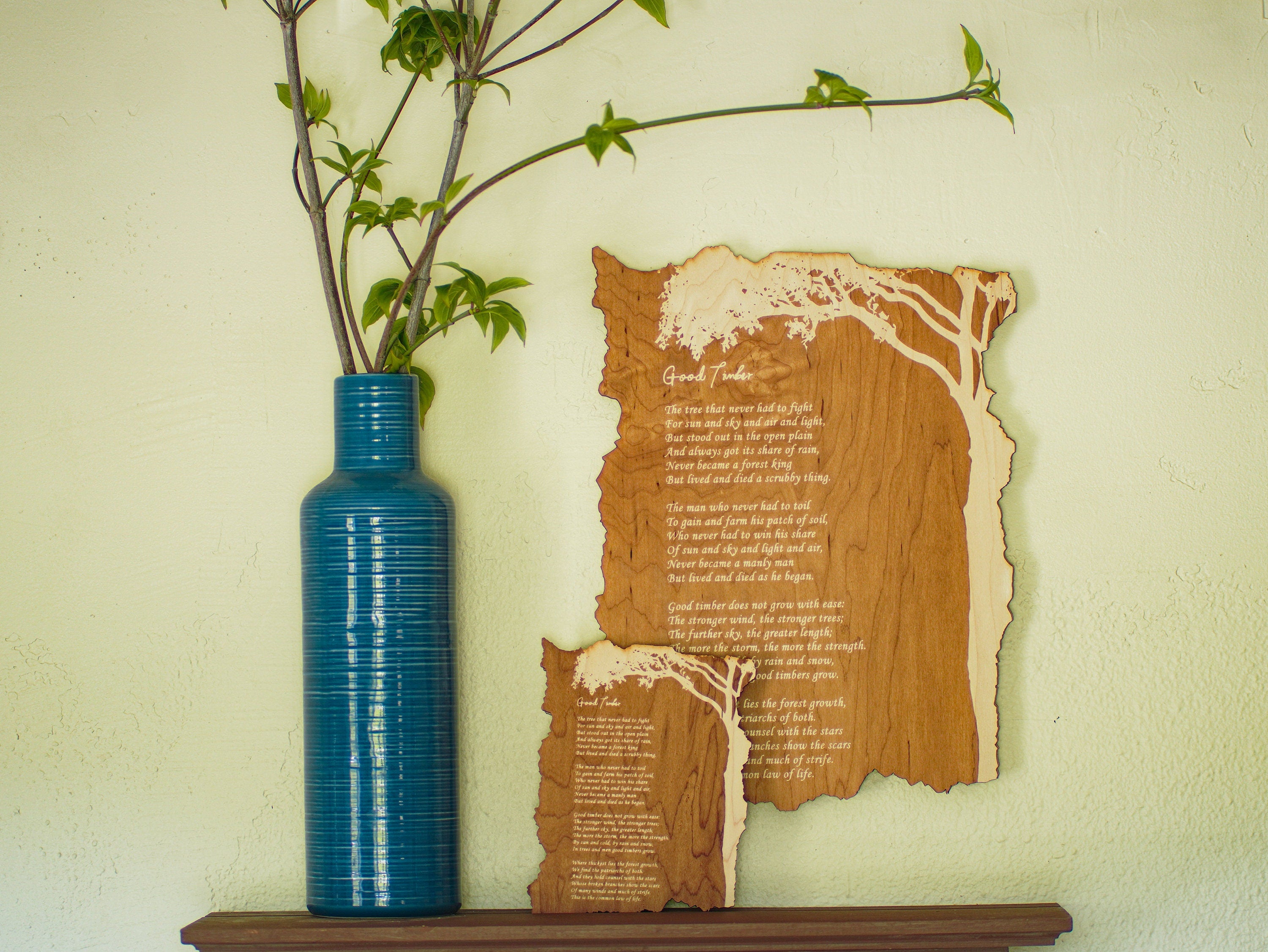 Engraved Wood Poem: Custom Wall Decor, Personalized Keepsake