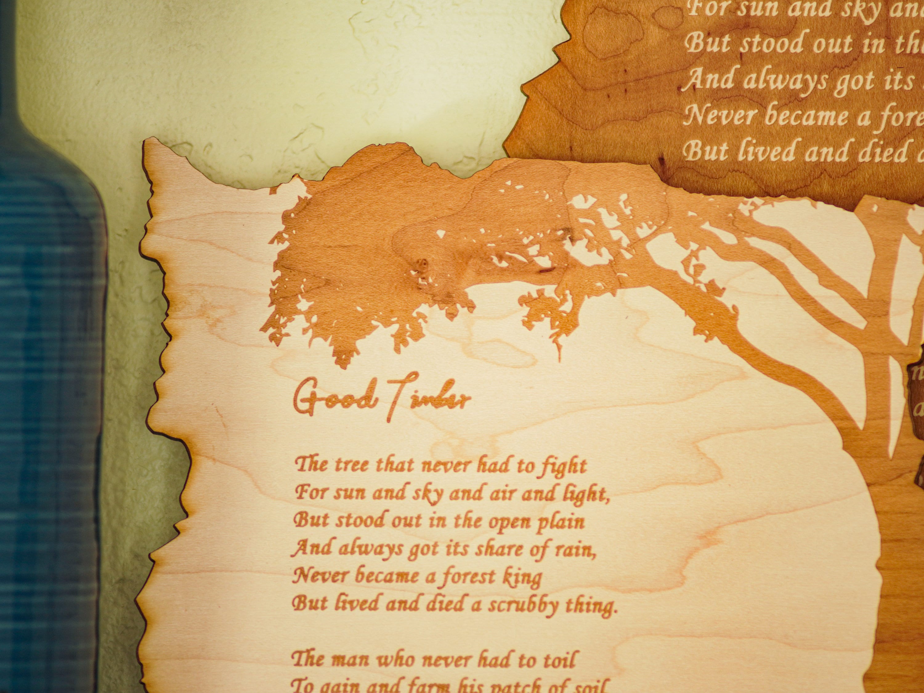 Engraved Wood Poem: Custom Wall Decor, Personalized Keepsake