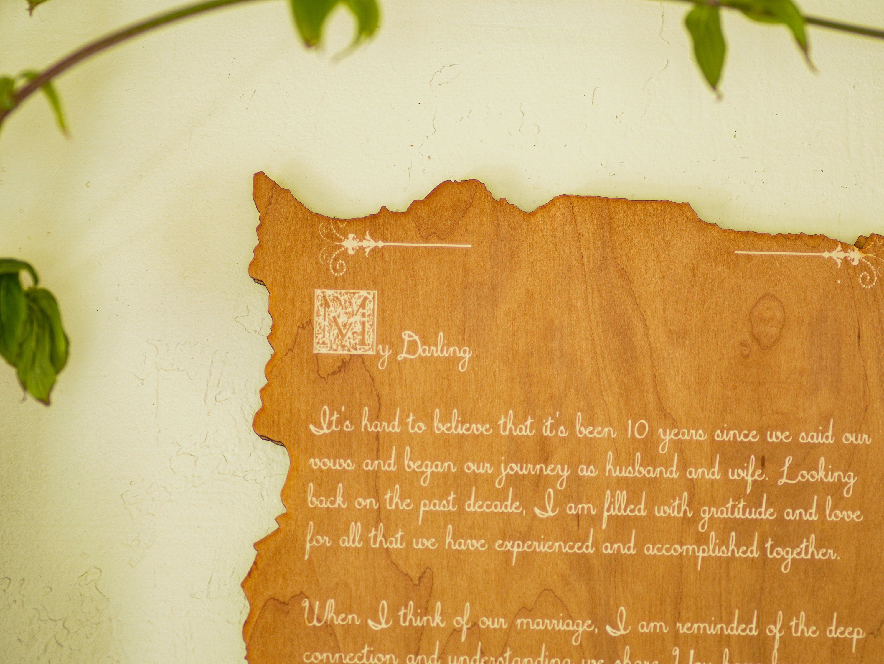 Engraved Wood Poem: Custom Personalized Wall Decor Keepsake