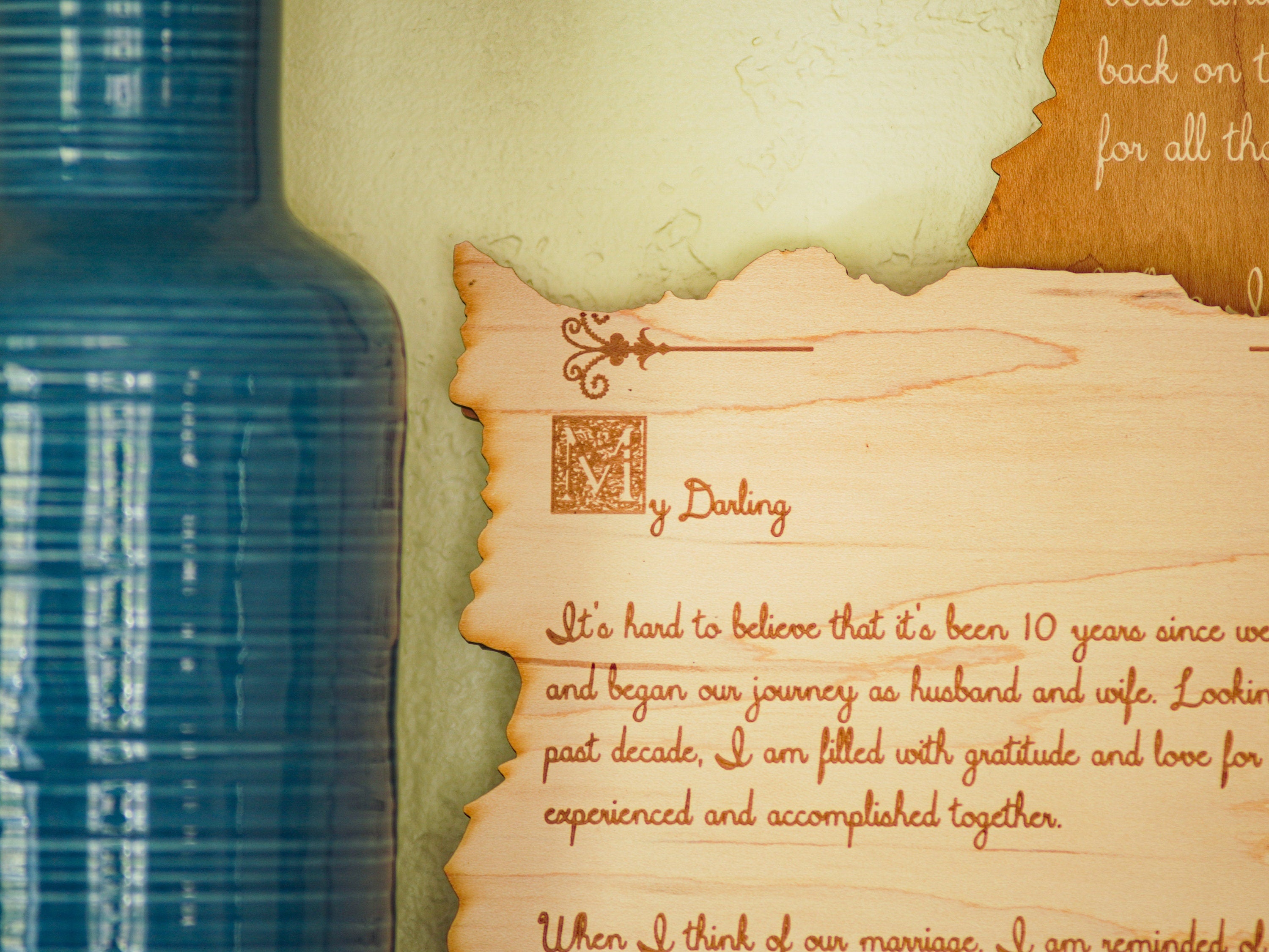 Engraved Wood Poem: Custom Personalized Wall Decor Keepsake