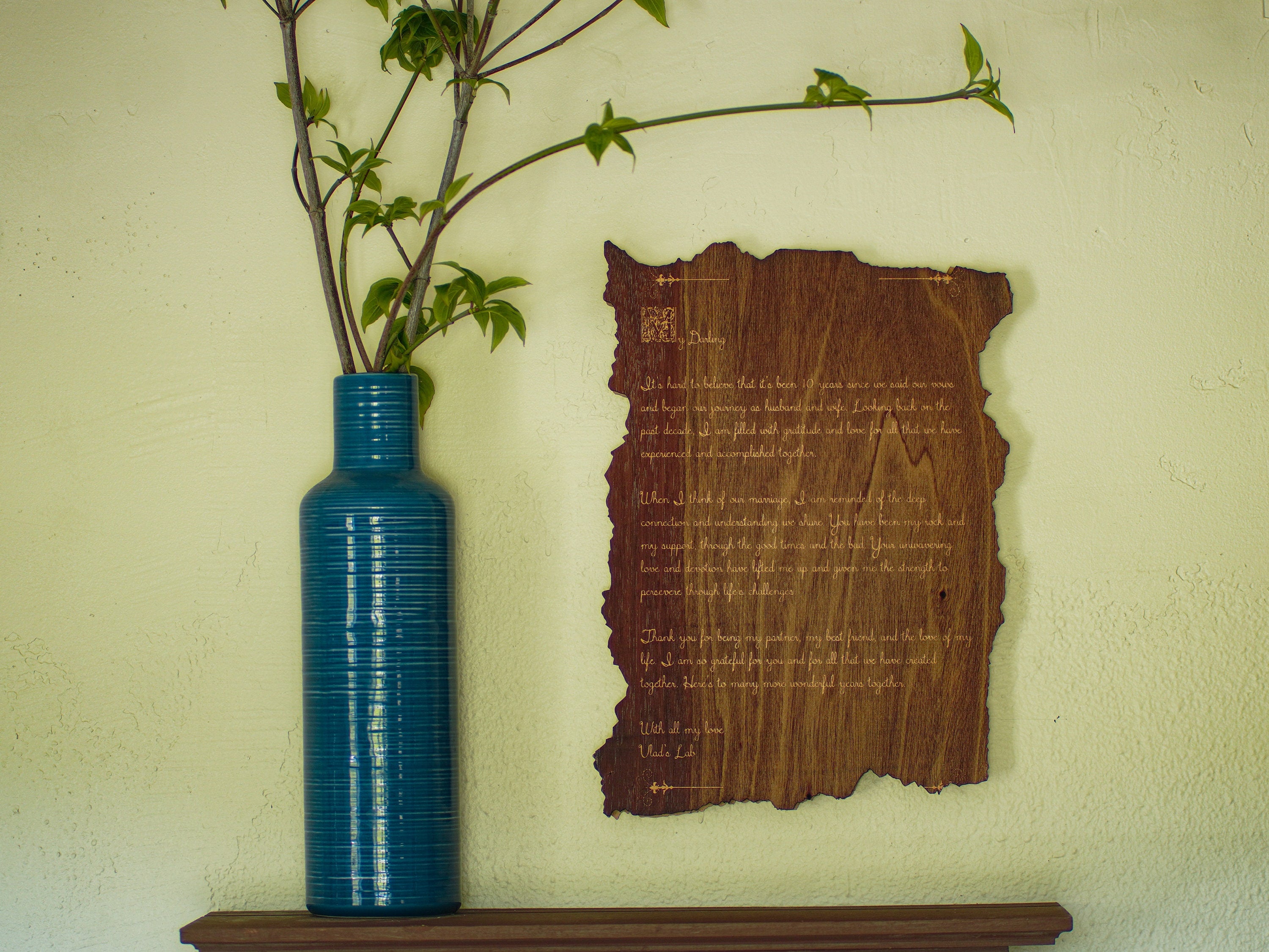 Luxury Custom Engraved Wooden Wall Plaque | Personalized Christmas Gift for Loved Ones