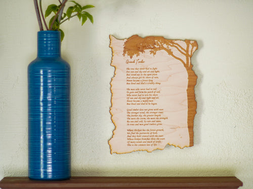 Engraved Wood Poem: Custom Wall Decor, Personalized Keepsake