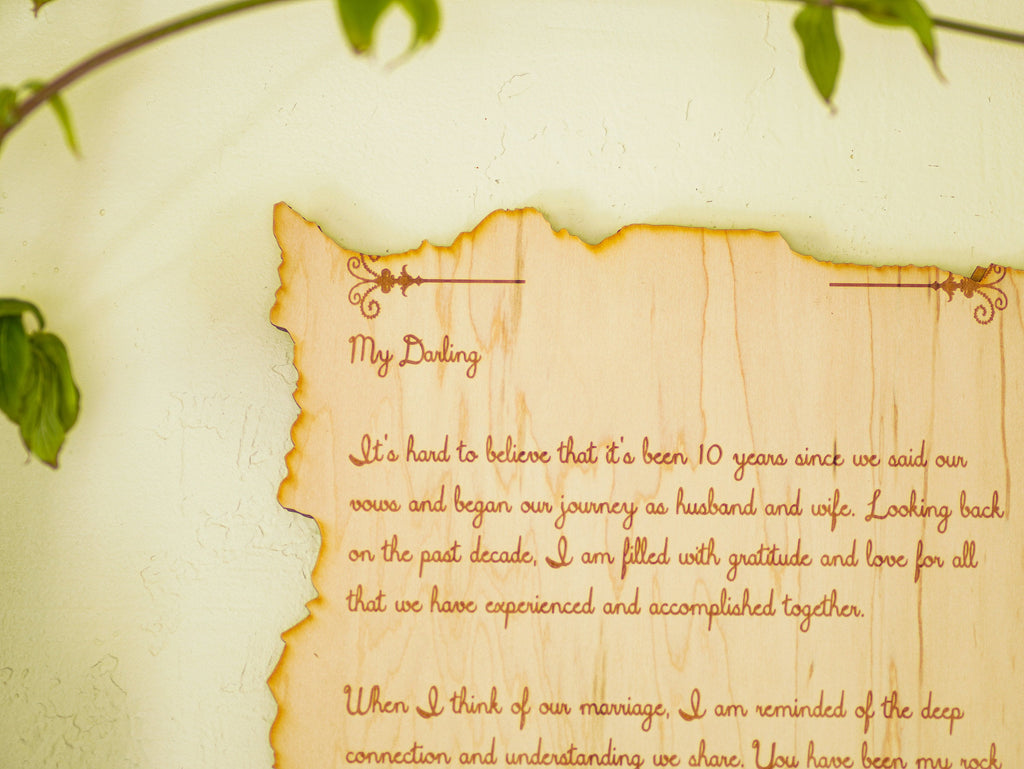 Engraved Wood Poem: Custom Personalized Wall Decor Keepsake