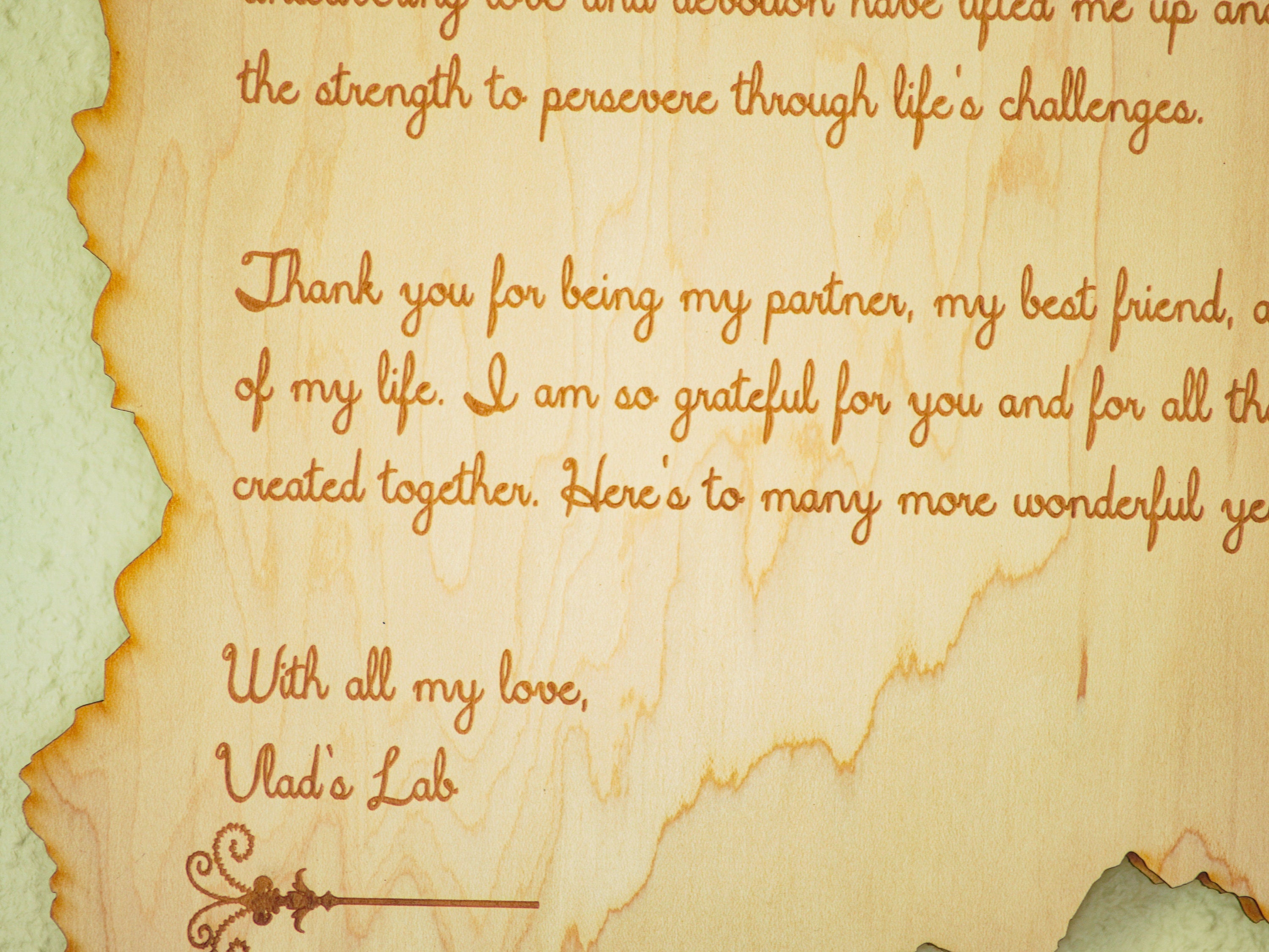 Engraved Wood Poem: Custom Personalized Wall Decor Keepsake