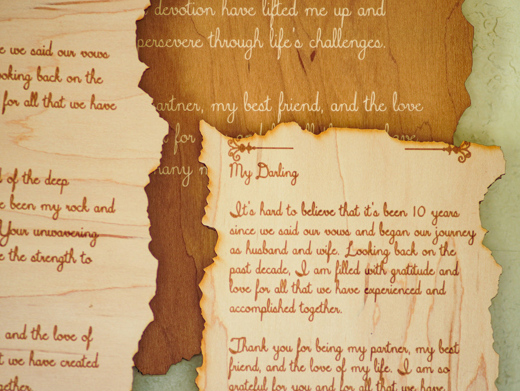 Engraved Wood Poem: Custom Personalized Wall Decor Keepsake