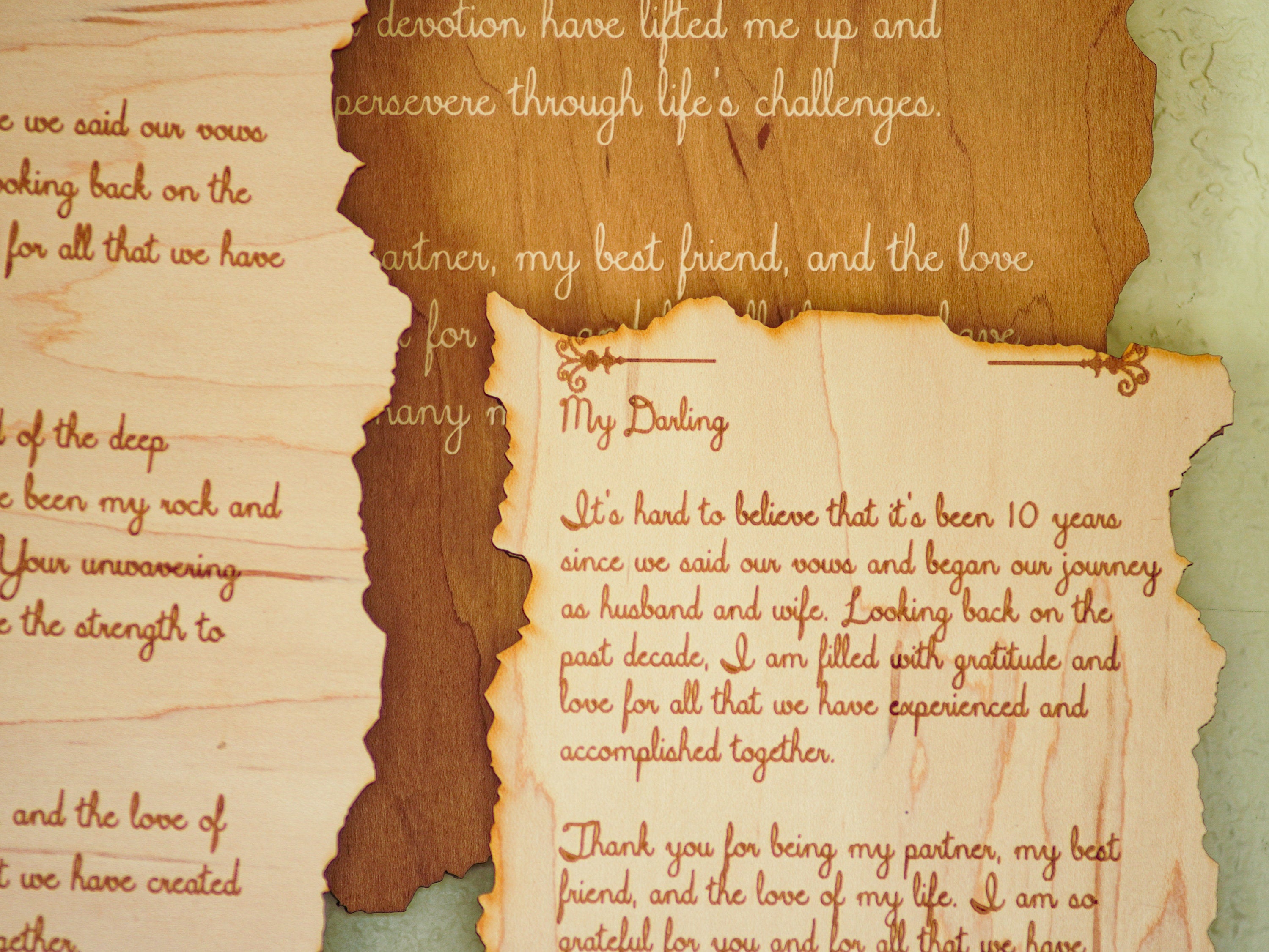 Engraved Wood Poem: Custom Personalized Wall Decor Keepsake